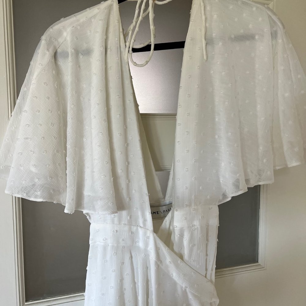 White Swiss Dot Wrap Dress - image 4